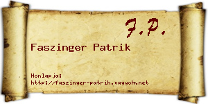 Faszinger Patrik névjegykártya